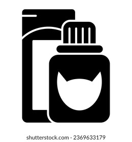 Cat shampoo solid icon. Animal shower vector illustration isolated on white. Pet shampoo glyph style design, designed for web and app. Eps 10