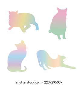 Forma de gato con gradaciones coloridas