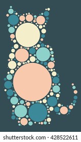 cat shape design by color point