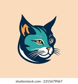 Cat shape mascot logo for animal health company.