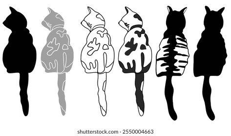 cat shape and silhouette mix and match