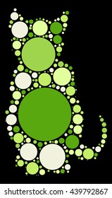 cat shape vector design by color point