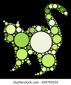 cat shape vector design by color point