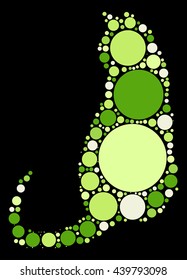 cat shape vector design by color point