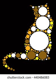 cat shape vector design by color point