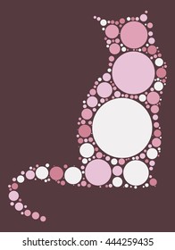 cat shape vector design by color point