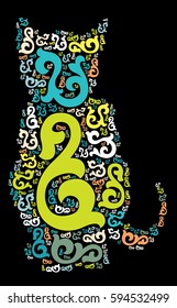 Cat shape vector design illustration