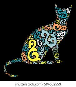 Cat shape vector design illustration
