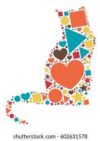Cat shape vector design illustration
