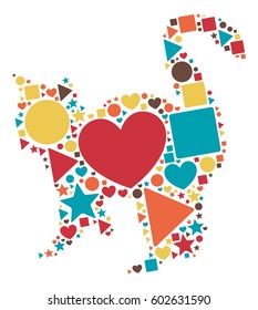 Cat shape vector design illustration
