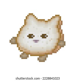 pan en forma de gato, meme de arte en píxeles