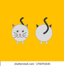 cat shaped icon. illustration for web and mobile
