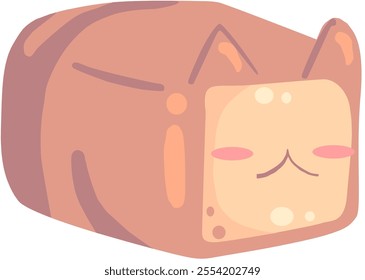 A cat shaped like a loaf of bread