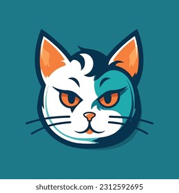 Cat shaped mascot logo for creative corporate graphic design