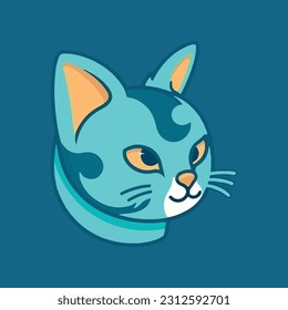 Cat shaped mascot logo for creative corporate graphic design