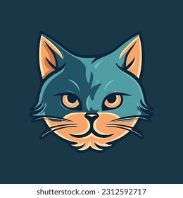 Cat shaped mascot logo for creative corporate graphic design