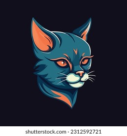 Katzenförmiges Maskottlogo für kreatives Corporate-Grafik-Design