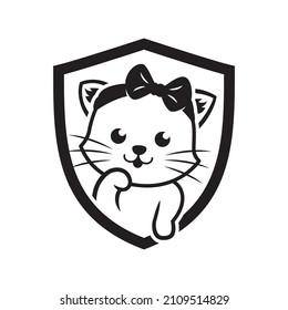 cat Shield logo design element