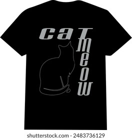 cat shirt, cat and meow shirt for cat lover typography t shirt