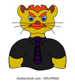 cat in a shirt and tie. vector illustration