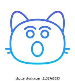 cat shock Line Gradient Icon Design