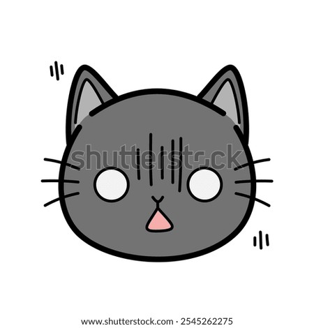 cat shocked On white background