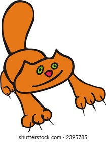 Cat showing its claws illustration