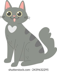 Cat Showing Tongue Vector Illustration