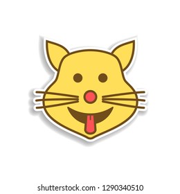 cat shows the tongue colored emoji sticker icon. Element of emoji for mobile concept and web apps illustration.
