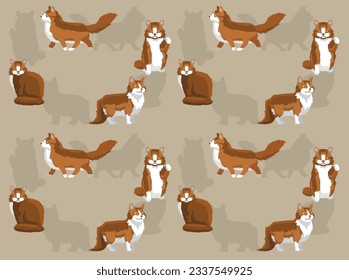 Cat Siberian Cartoon Seamless Wallpaper Background
