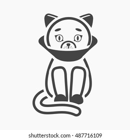 Cat sick icon of vector illustration for web and mobile