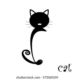 Cat sign flat icon illustration
