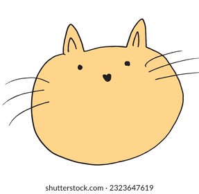 Cat sign illustration image. 
Hand drawn image artwork of cat. 
Simple cute original logo.
Hand drawn vector illustration for posters, cards, t-shirts.