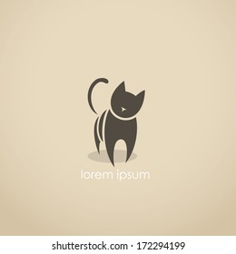 Cat sign - vector illustration