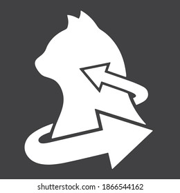 Katzensilhouette mit Pfeil-Logo