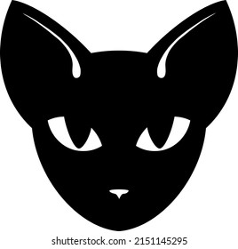 Cat silhouette. Black cat. Mystical cat. Vector illustration.