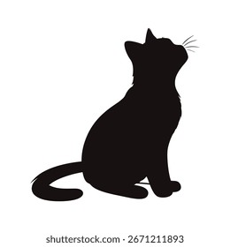 Cat Silhouette black vector design. 