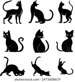 cat Silhouette  black vector graphic of a cat