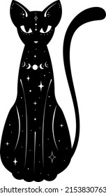 Cat. Cat silhouette. Black cat. Vector illustration.