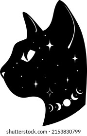 Cat. Cat silhouette. Black cat. Vector illustration.