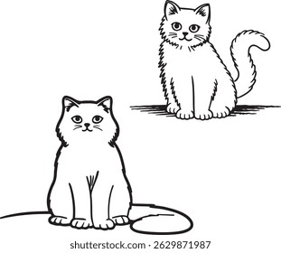 Cat Silhouette and Bold Logo Title Free Vector