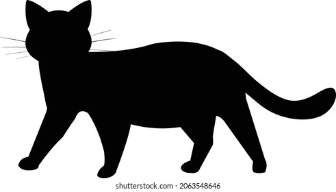 Cat Silhouette Cartoon Vector Art Illustration Stock Vector (Royalty ...