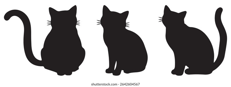 Cat silhouette collection. Cat silhouette.