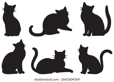 Cat silhouette collection. Cat silhouette.
