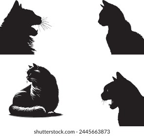 Cat silhouette collection. Logo Set.