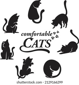 Cat silhouette comfort pose Vector