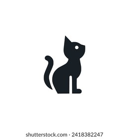 cat silhouette cute pet animal logo vector illustration template design