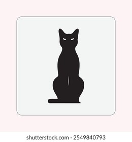 Cat silhouette design, black cat logo design