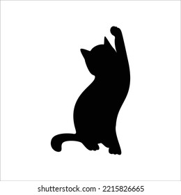 cat silhouette design illustration. kitty sign and symbol vector.