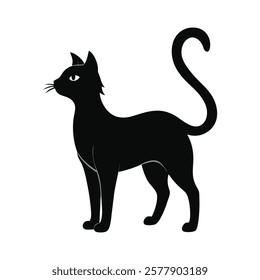 cat silhouette design on a white background